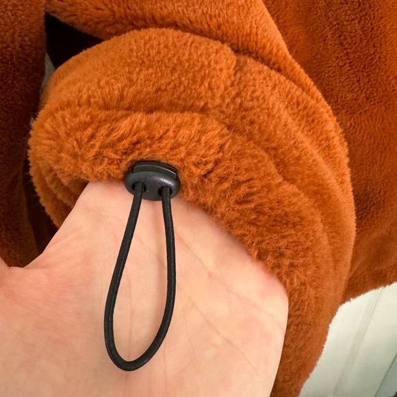 Brown Hoodie Zipper Teddy Jacket, size L - Picture 6 of 6